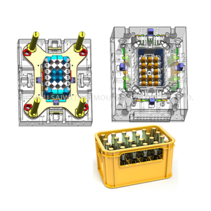 Botella de plástico apilable que contiene molde de inyección de caja de transporte de leche en caja