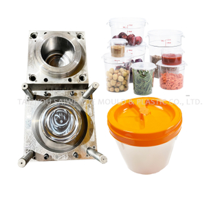Moldura de plástico para frasco de alimentos para el hogar PP Moldeo de inyección de recipiente de cubo redondo
